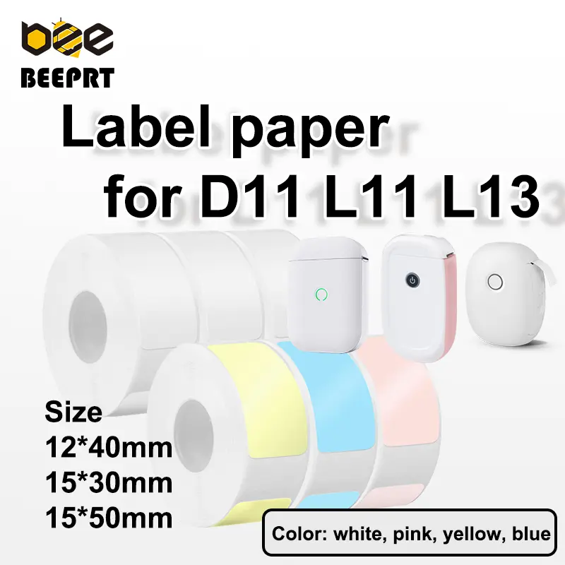 Giấy in nhãn mini đa năng 15x30mm 12x40mm 15x50mm Thích hợp cho máy BEEPRT D11S,ONEPRT L13 In nhãn dán, ghi chú, mã vạch