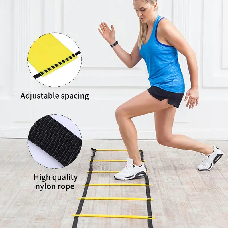 Agility Ladder with 4 Ground Nails, 1 Set Speed Agility Training Equipment, Fitness Training Equipment for Home Gym, Workout Equipment for Men and Women 4