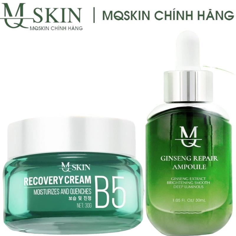   D8- MQ SKIN Bộ Dưỡng Da Căng Bóng Mqskin Gôm 2 SẢN PHÂM Gồm 1 Recocery Cream  B5  30gr sệt  và 1 Ginseng Repair AMpoule 30gr lỏng  SERUM DƯỠNG NHÂN SÂM   Hỗ Trợ trong veo mịn Skincare Làm Đẹp Da Dưỡng Ẩm Da Cấp Ẩm Chăm Sóc Da Nữ Women Nữ Women 