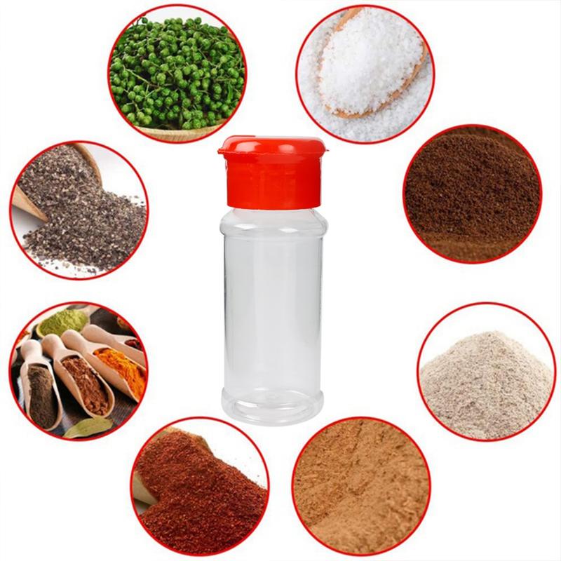 Product Introduction of 1/3Pcs Clear Plastic Spice Bottles Salt Pepper Shaker Seasoning Jars Container BBQ Condiment Bottles with Lids Kitchen Tools 17