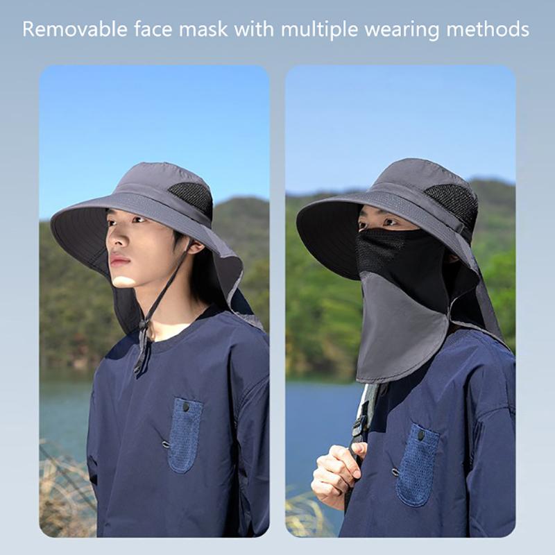 Mũ Chống Nắng, Phong Cách Mùa Hè, Chống Tia UV, Thích Hợp Cho Các Hoạt Động Ngoài Trời Như Câu Cá, Đi Bộ Đường Dài Và Cắm Trại, Dành Cho Nam Và Nữ, Mũ Bucket lưỡi Trai Mặt, Có Vạt Cổ, Mũ Ngư Dân 5