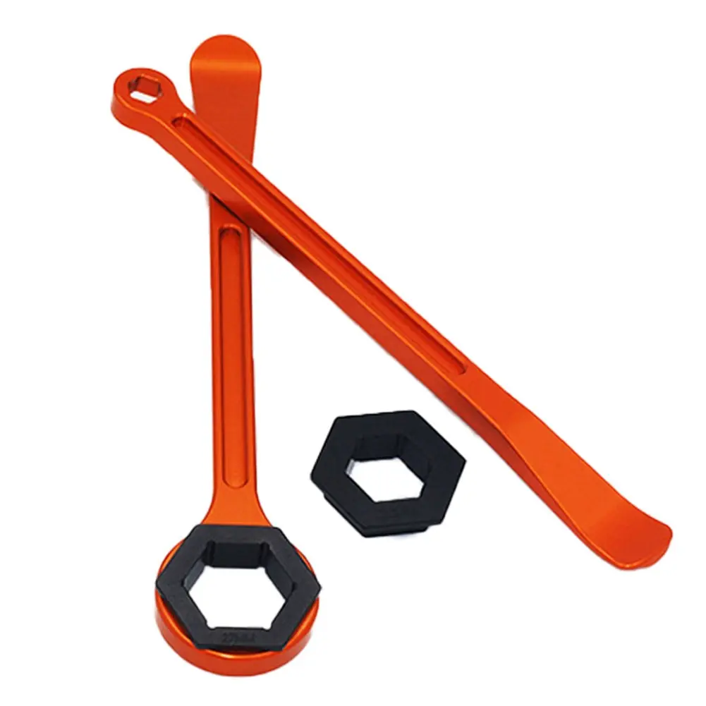 Orange Motorcycle Tire Lever Tool Set for Quick Installation Easy Use Compatible with Most Bikes and Electric Vehicles