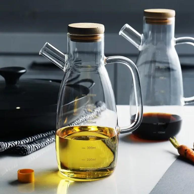 Product Introduction of Botol Minyak Goreng Borosilicate Glass Wadah Kaca Oil Pot Leak Proof Tutup Kayu 700 ML 11