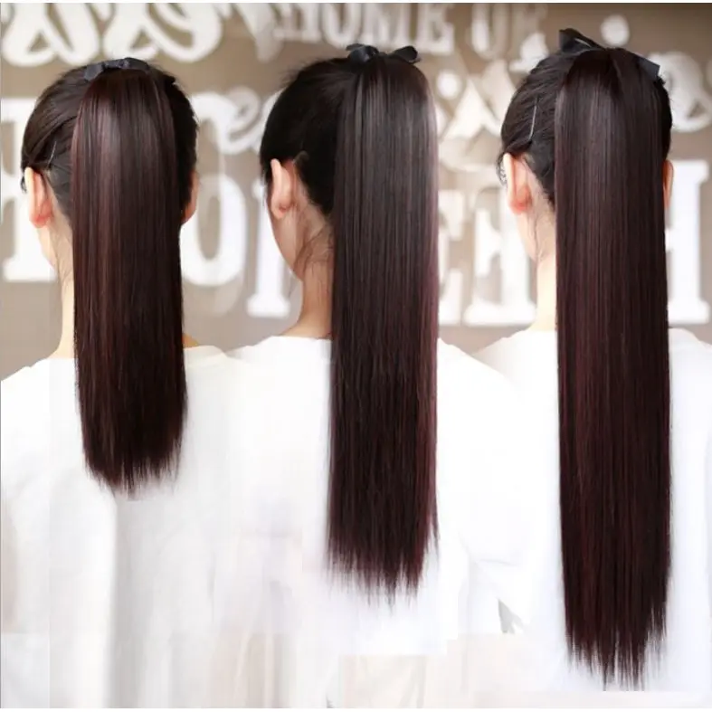 RSW HAIR CLIP RAMBUT PALSU WANITA PONI PONY TAIL PONITAIL KOREA LURUS 07 MODEL TALI 40 50 55 60 65 CM Coklat Hitam 1