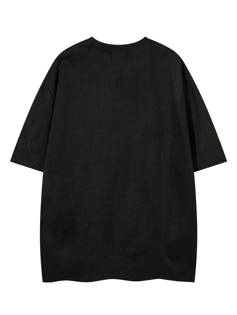 Product Introduction of Men's Embroidery Short Sleeve Tee, Casual Round Neck T-shirt for Summer, Fashion Men's Top for Daily Wear 2