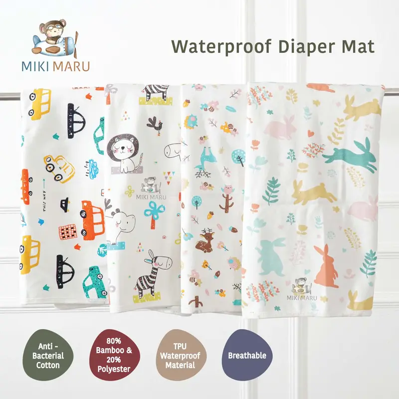 Mikimaru Waterproof Diaper Mat | Perlak Alas Ompol Bayi | Matras Bayi 1