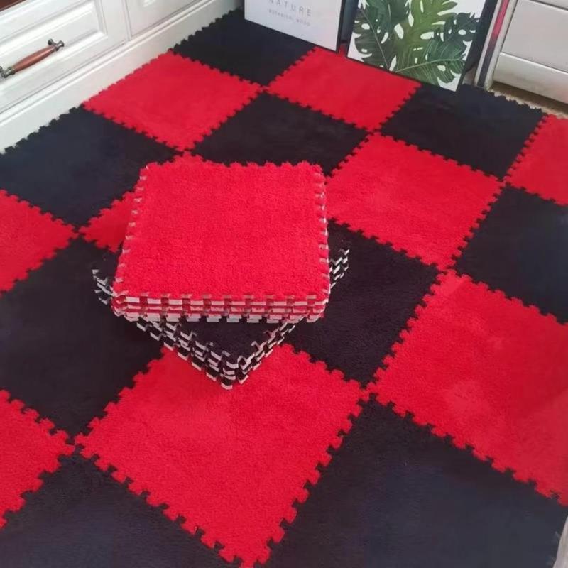 Product Introduction of Plaid Pattern Carpet, 10pcs/set Non-slip Soft Interlocking Floor Mat, Decorative Carpet for Home Living Room Bedroom, Home Decor 13