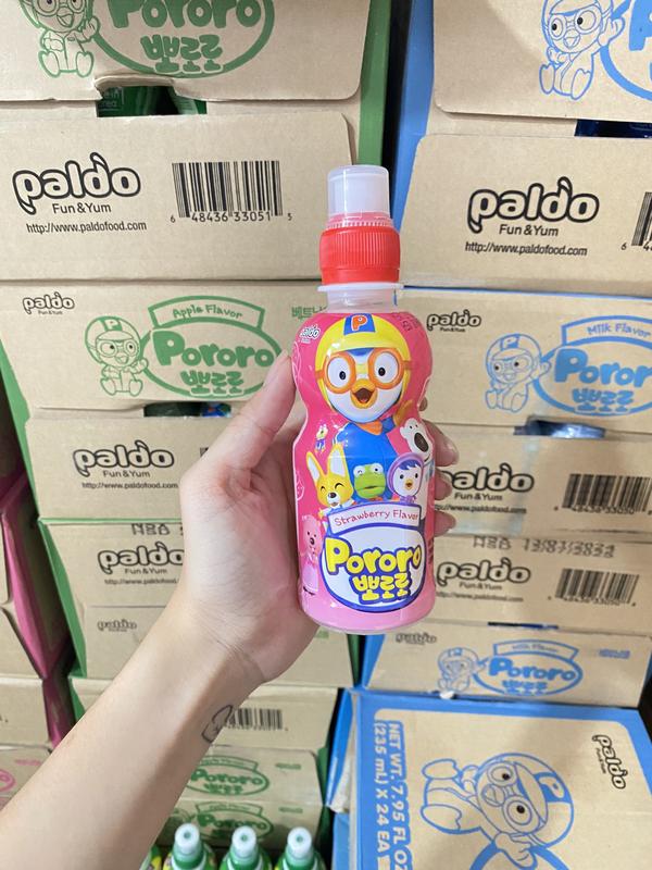Pororo nước trái cây , 1 thùng 24 chai , hương vị Dâu , Việt Quất , Táo , Sữa , TC Nhiệt Đới , Chuối Chua Sinh Tố