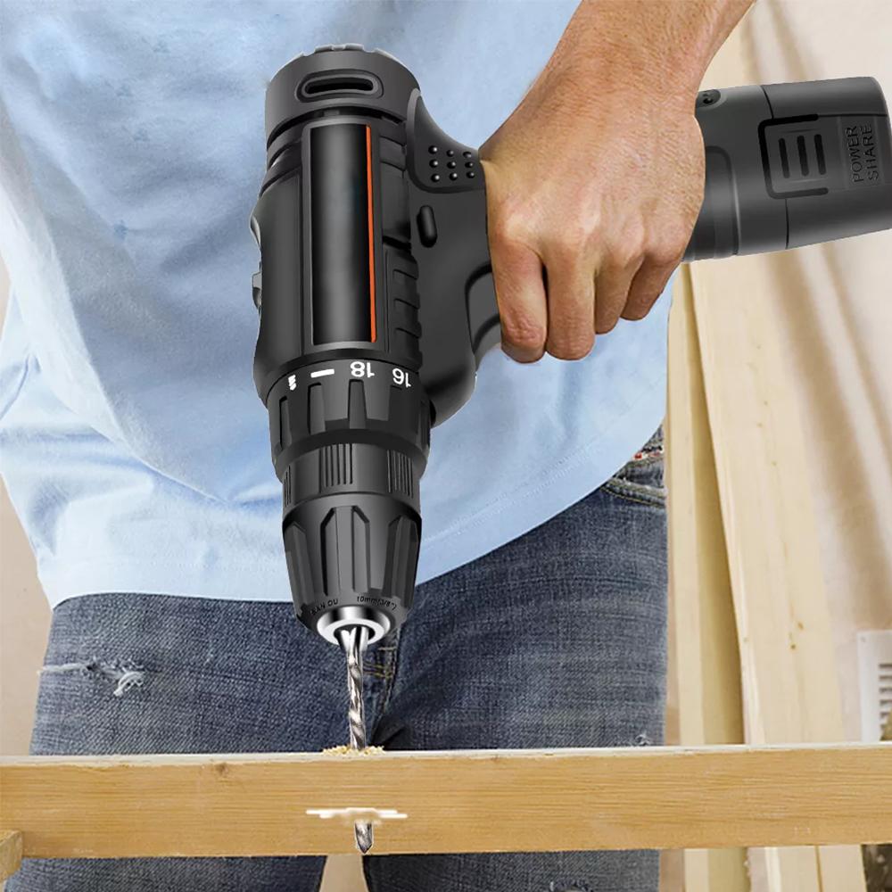 [ORIGINAL] Bor Listrik Murah Promo Bor Baterai Mesin Tanpa Kabel Impact Drill Cordless Drill Koper 2 Baterai