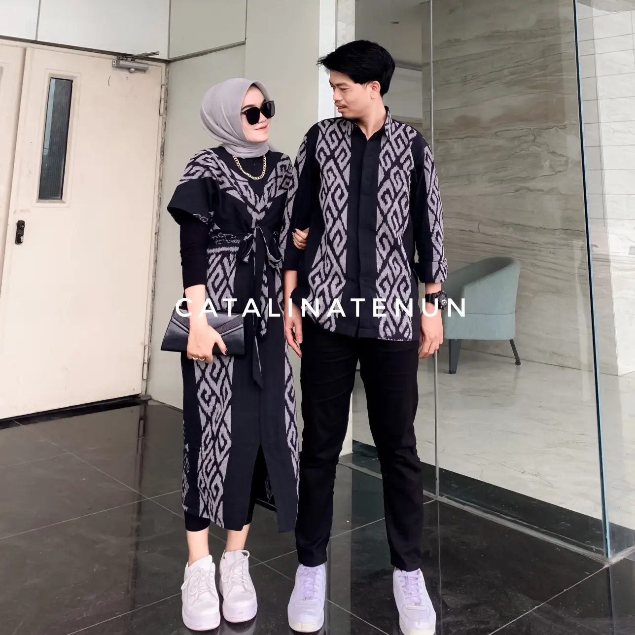 Clara dress kemeja couple tenun ORIGINAL Baju Wanita Pasangan Keluarga Katun Batik Atasan Tunik Sarimbit Seragam Kain