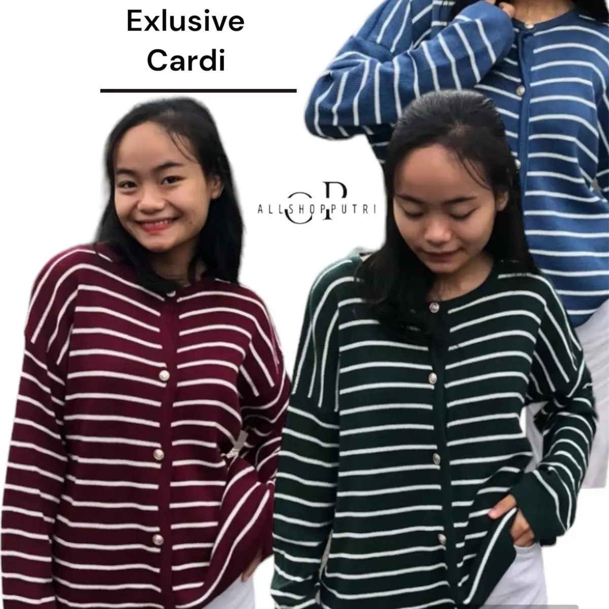 Cardigan Exlusife Katryan dengan Motif Panjang LD Ukuran 120cm-130cm