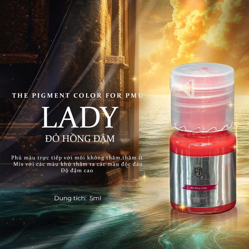 Son môi đỏ hồng đậm, màu phủ, tươi và trendy