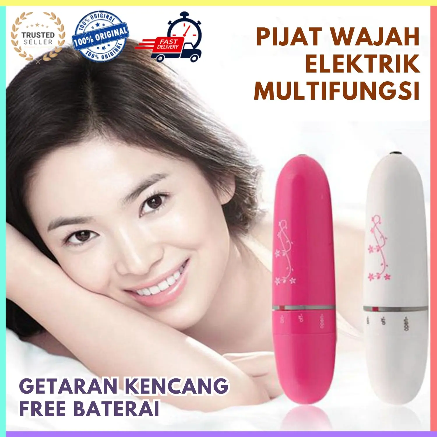 Alat Pijat Wajah Elektrik getar Multifungsi Free Baterai Eye Massage