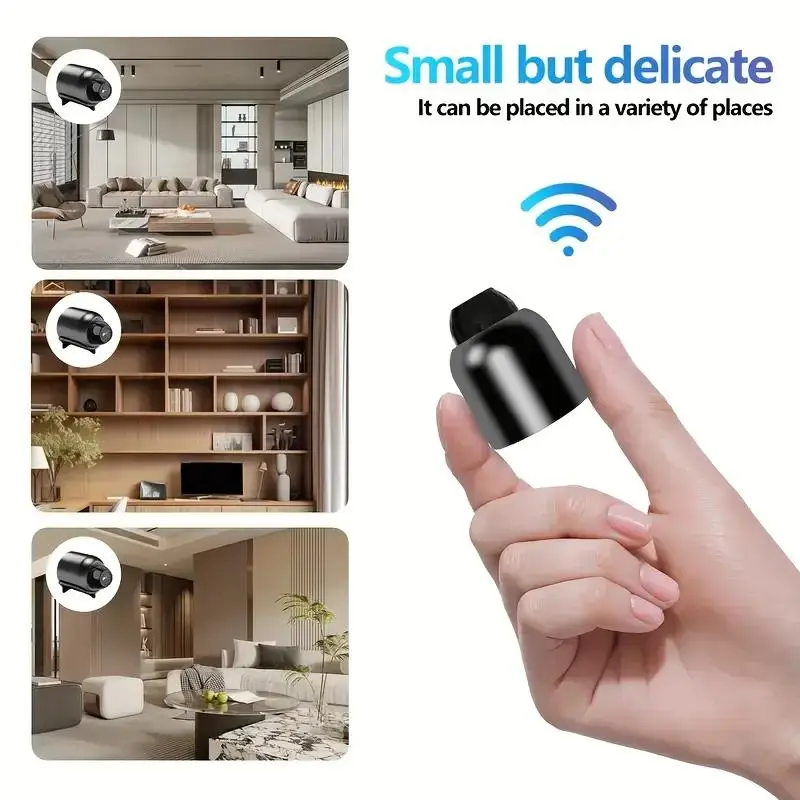Wireless Camera, WiFi Security Monitoring Camera, USB Plug-in Continuous Power Supply Security Camera for Outdoor & Indoor Dog & Cat Monitoring, Camera Systems, Black 3