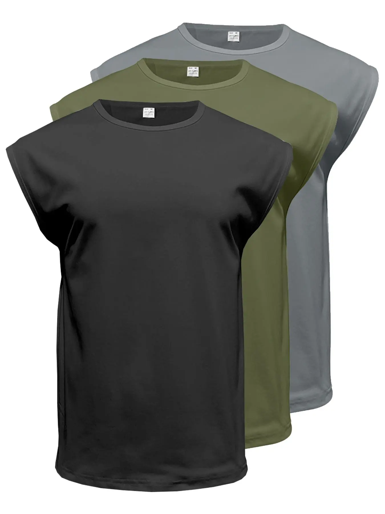 Men's Solid Sleeveless Tee, Regular Fit Casual Crew Neck Tank Top for Summer, Men's Top for Outdoor Workout Running