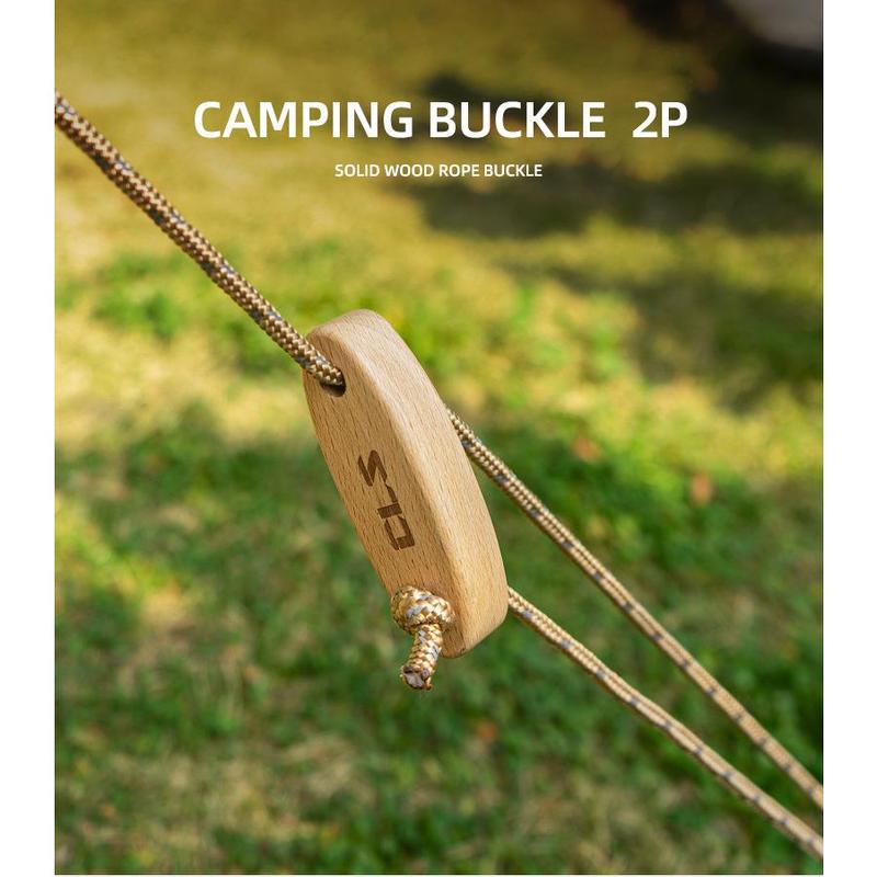 Product Introduction of CLS Outdoor Solid Wood Rope Buckle Camping Tent Accessories Camping Canopy Pull Rope 8mm Thick Windproof Rope Adjustment Fixed Buckle 1