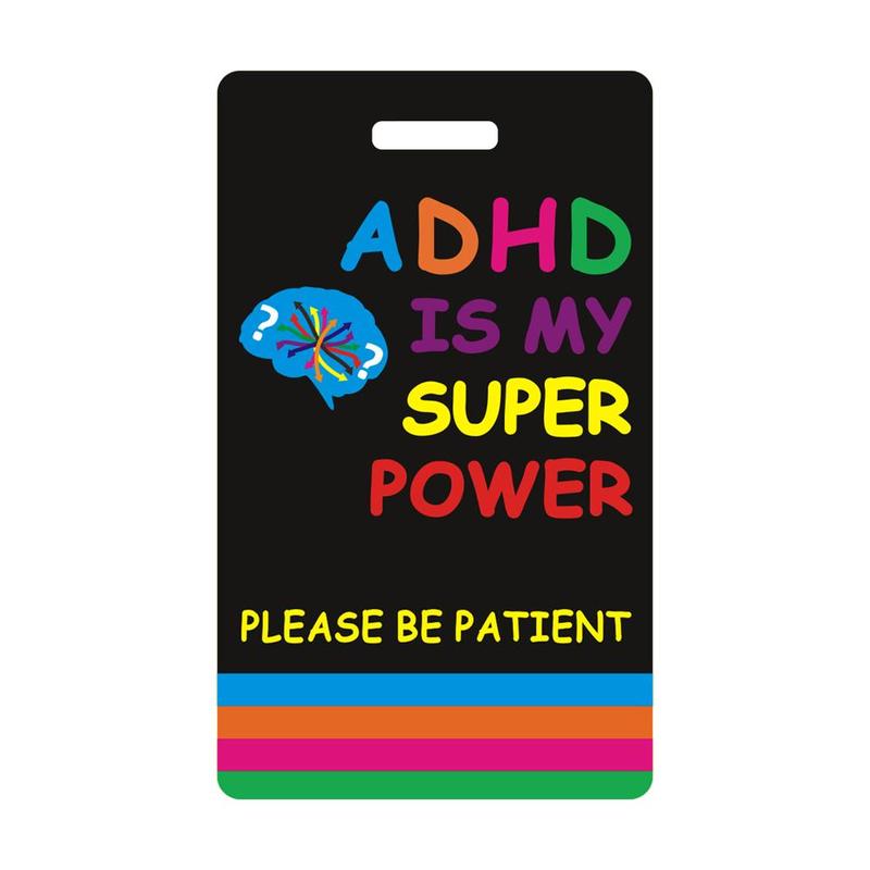 ADHD Card with Lanyard, ADHD Patient Travel ID Card, Waterproof Card for ADHD Patient, Pin Badge Cosplay Costume Accessories 2