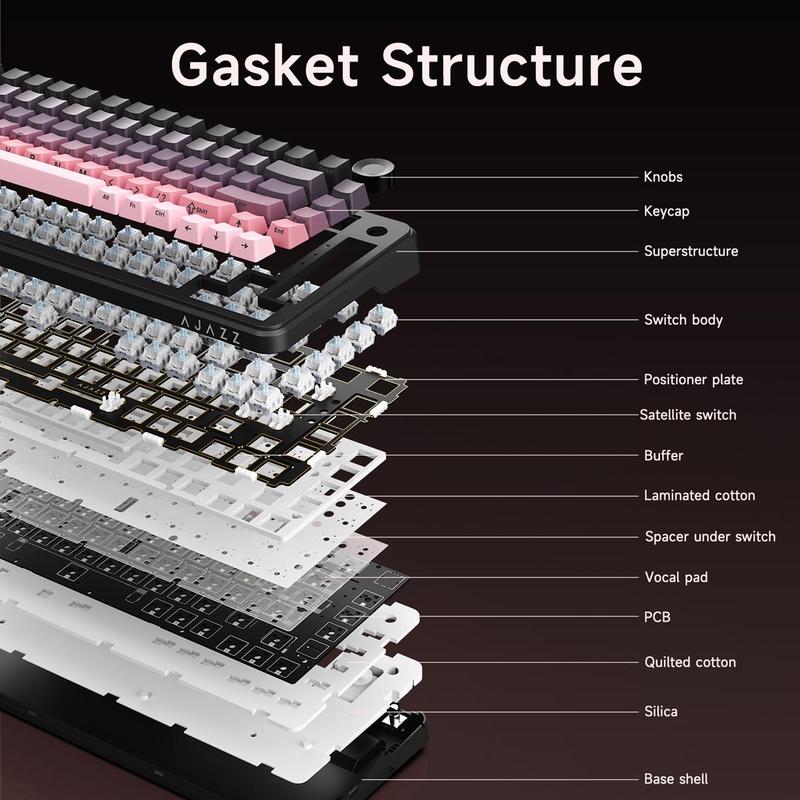 AJAZZ AK820 MAX PLUS Wireless Keyboard, Rechargeable 3-mode Mechanical Keyboard with Screen, Hot-swappable RGB DIY Keyboard for Gaming 5