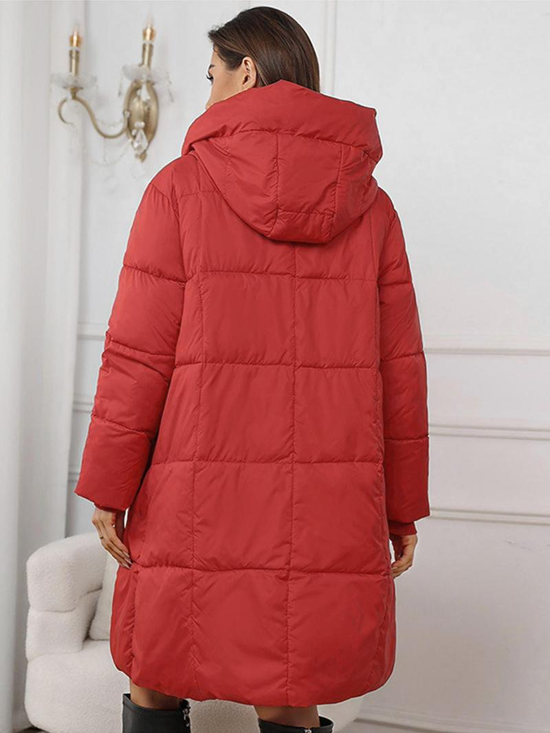 Product Introduction of Women's Solid Zip Up Pocket Design Winter Coat, Puffer Coat, Casual Long Sleeve Thermal Outerwear for Fall & Winter, Women's Clothing for Daily Wear 8