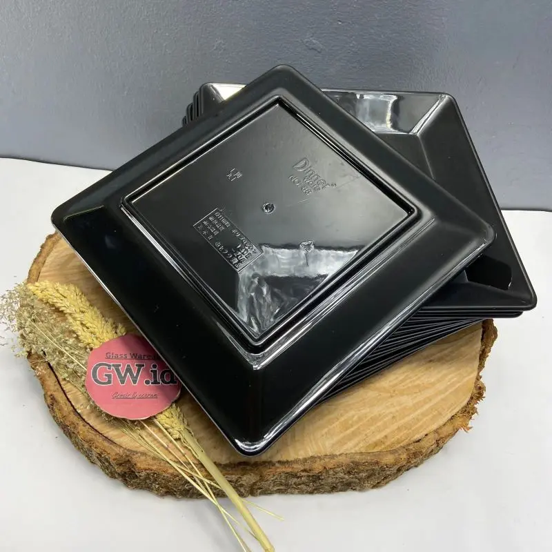 Glassware.id^_^(6 pcs / 1 lusin) - Piring Persegi Semi Melamin Dinnerware (20 cm), Piring Semi Melamin (No.88), Piring Saji Persegi, Piring Sajian Kotak, 3