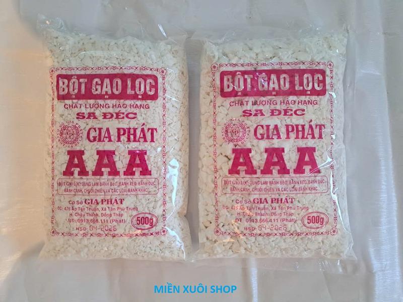  01 kg  500g x 2 gói  bột gạo lọc AAA Sa Đéc hảo hạng gia phát 500g 