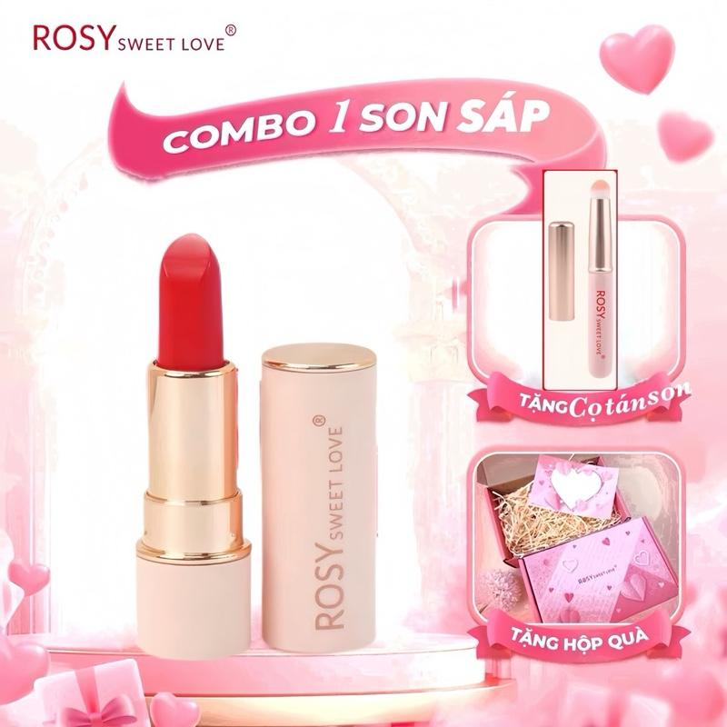 [DEAL HỘP QUÀ 20-10 TẶNG CỌ TÁN SON]Son sáp Rosy không chì,lên màu chuẩn,Dưỡng mềm mịn môi,độ lì sẽ vừa phải ,son dưỡng môi,son Rosy. Women Nữ Cosmetic Son Môi ,Trang Điểm,Mỹ Phẩm