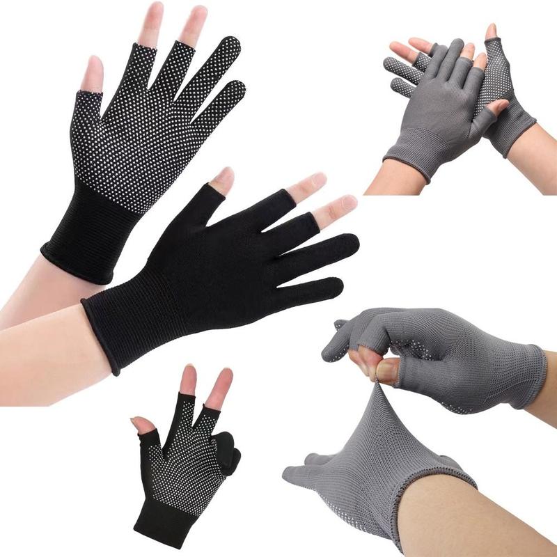 Chống nắng Co giãn Găng tay câu cá chống trượt Thể thao/đạp xe Kem chống nắng Găng tay lái xe Hở ba ngón tay Găng tay Xuân Hè Nam/Nữ