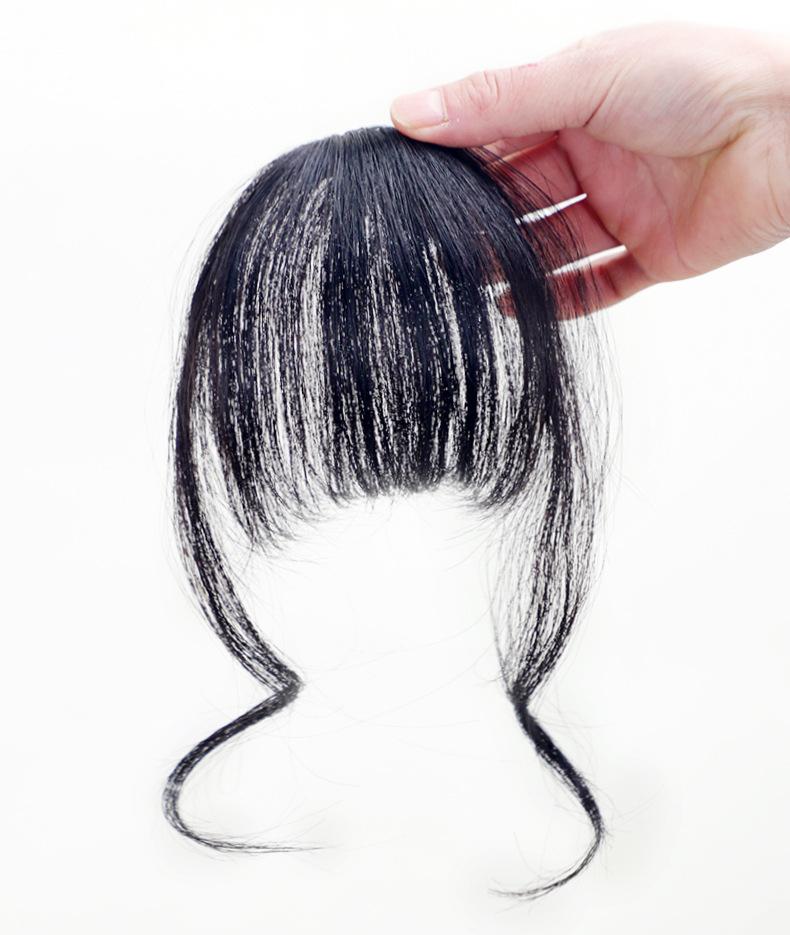 Product Introduction of Bangs Air Bangs Wig/Female Real Hair Wig Set/Natural Forehead Fake Bangs Head/Increase Hair Amount/Top Modified Face Shape Wig Set 11