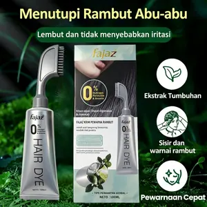 Pembaruan Merek 【82rb Beli 1 gratis 1】Fajazz   Sikat pewarna rambut, krim pewarna rambut, 100ml per botol. Rambut tidak perlu dipucat, warna tahan lama, mudah digunakan, pilihan terbaik untuk pewarnaan hitam alami.