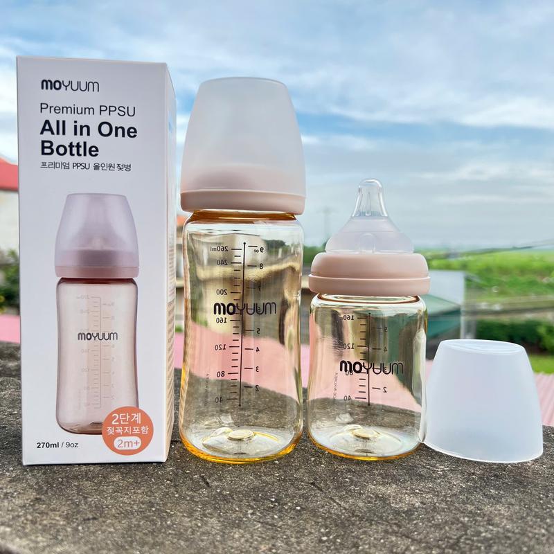 Bình sữa Moy cổ rộng PPSU phiên bản trơn không hoạ tiết 170ml/270ml Cho Bé