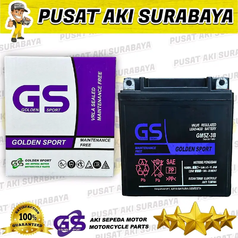 GARANSI AKI BARU GOLDEN SPORT GM5Z SEPEDA MOTOR MIO KARBU MIO SPORTY JUPITER BURHAN MX OLD MTX5AL YB5LB YT7C GT6A 3
