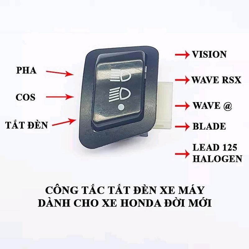 công tắc tắt đèn xe máy Vision, Wave Anpha, RSX, Blade (Lead bóng halogen) công tắt đèn xe máy