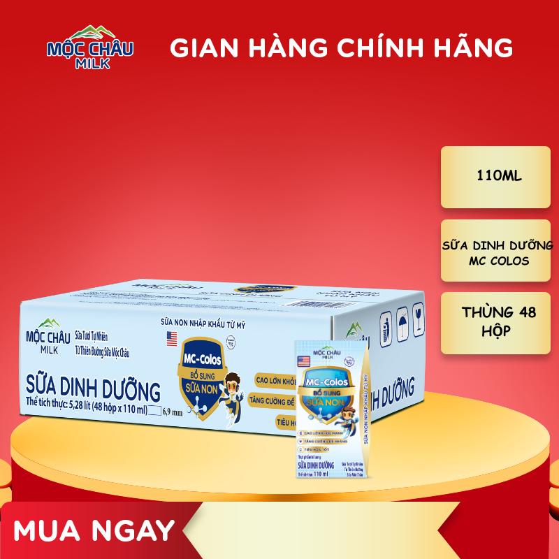 Thùng 48 hộp sữa dinh dưỡng bổ sung sữa non MC Colos Mộc Châu Milk (110mlx48) 0