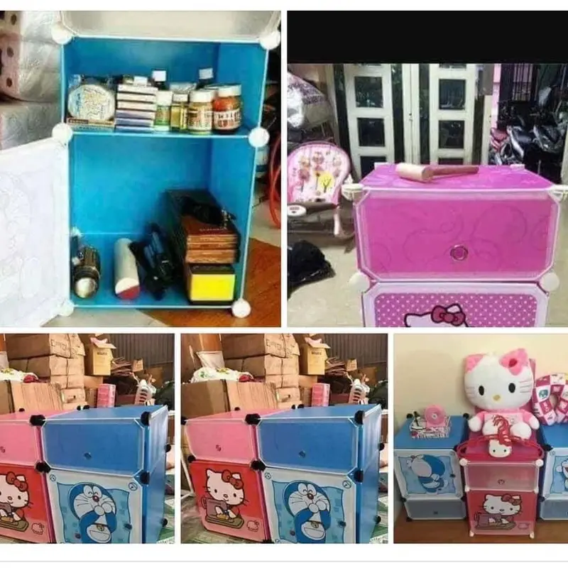 Tủ đầu giường 2 tầng kitty & doraemon 1