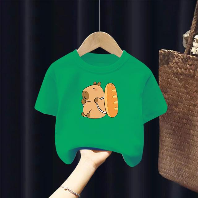 Áo bé capybara bánh mì Thủy Tiên, vải cotton, size 11-32 kg, thun chính phẩm 7