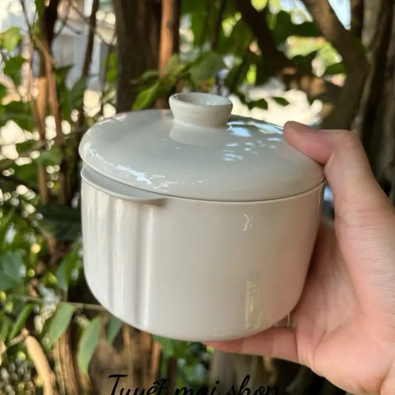 Nắp sứ,thố sứ nồi nấu chậm Misan 1L