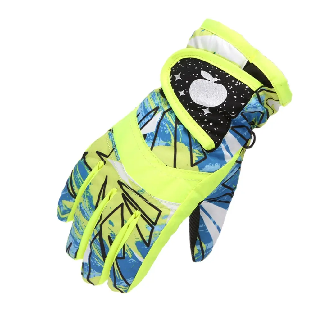 WANG Kids Waterproof Warm Winter Snow Ski Gloves Boys Girls Long-sleeved Mitten 3-7Y