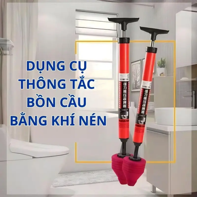 Dụng cụ thông tắc bồn cầu thông tắc cống thoát nước sàn trong gia đình bằng khí nén áp lực cao tiện dụng, Cây thông bồn 1