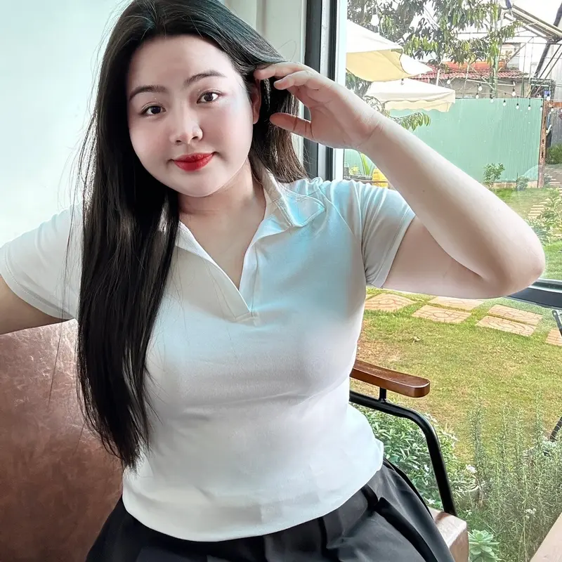 Áo thun polo bigsizeconho dáng qua rốn vải borip mã ACB 1