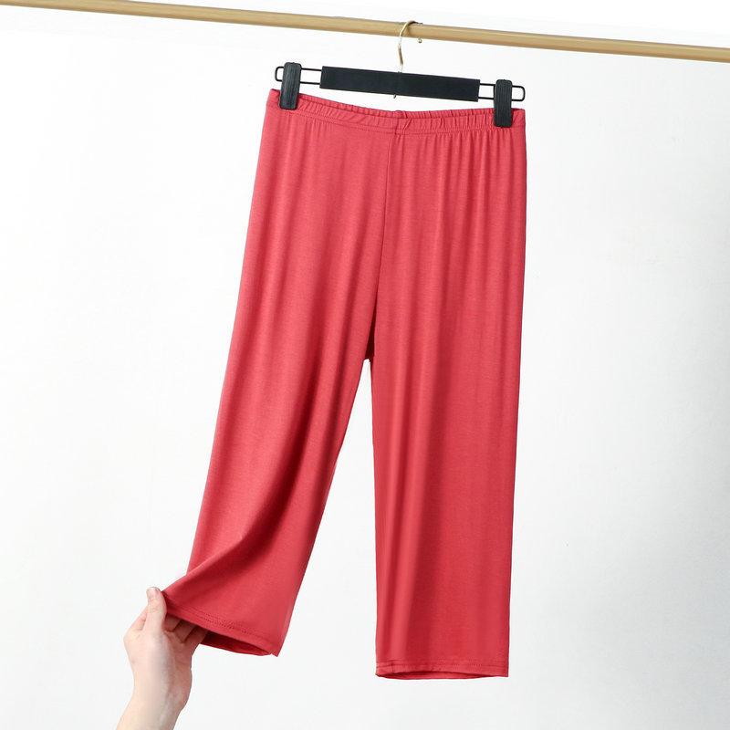 Product Introduction of Women's summer cropped pants modal thin home cotton plus large size high waist slim pajamas Loungewear Nightwear Womenswear Lingerie Homewear Pjs Trouser Basic Minimalist 17