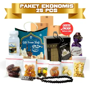 Paket Oleh Oleh Haji dan Umroh Ekonomis Dus tali jinjing kabah 25 paket gift Premium Terlengkap Almond Coklat