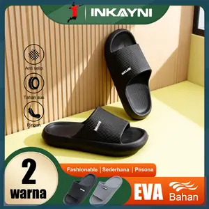INKAYNI Size 36-45 Sandal Pria Size Jumbo Sandal Pria Harian EVA Bahan Sandal Sepatu sandal untuk dalam rumah dan luar ruangan Memakai sepatu sendal jepit Sepatu Sandal Rumah Sandal Dasar Tebal Lembut Dan Nyaman