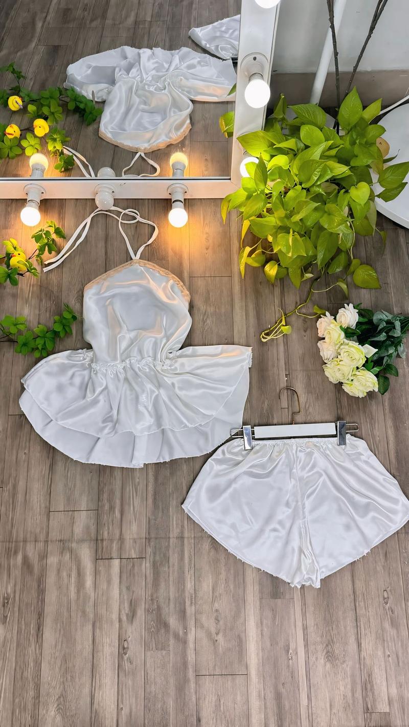 Product Introduction of Đồ yếm bánh bèo lụa (38-60kg) lụa  Women Nữ Quần Ngủ 5
