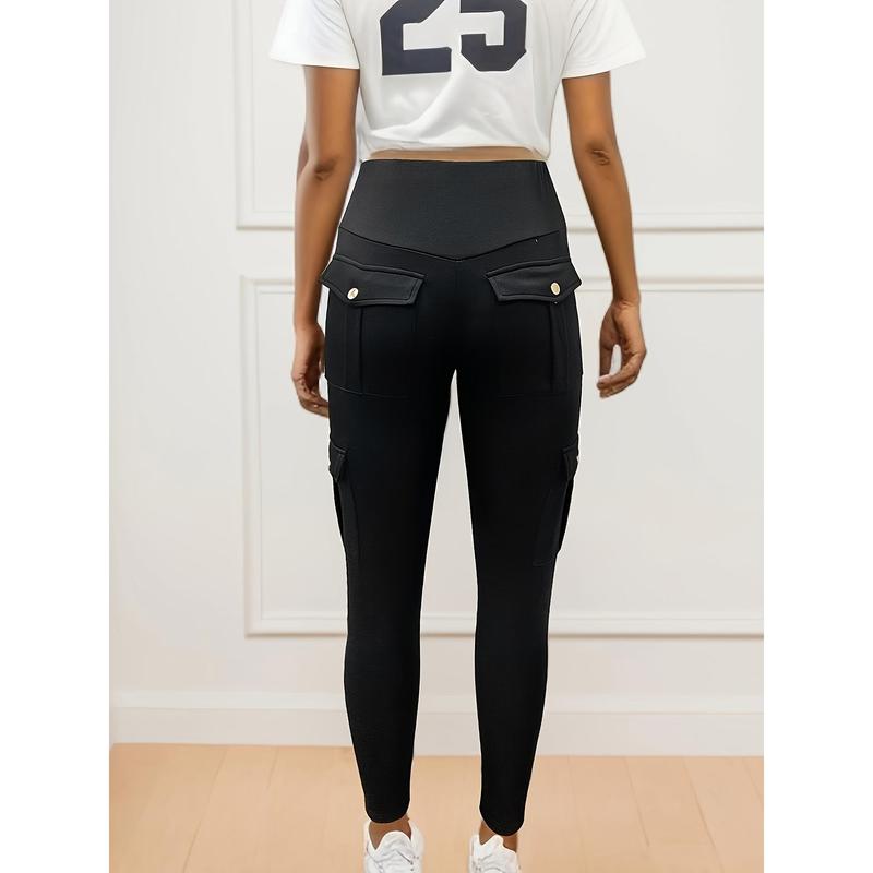 Womens Butt Lifting Leggings with Flap Pockets High Waist Tummy Control Workout Cargo Leggings Yoga Pants 6