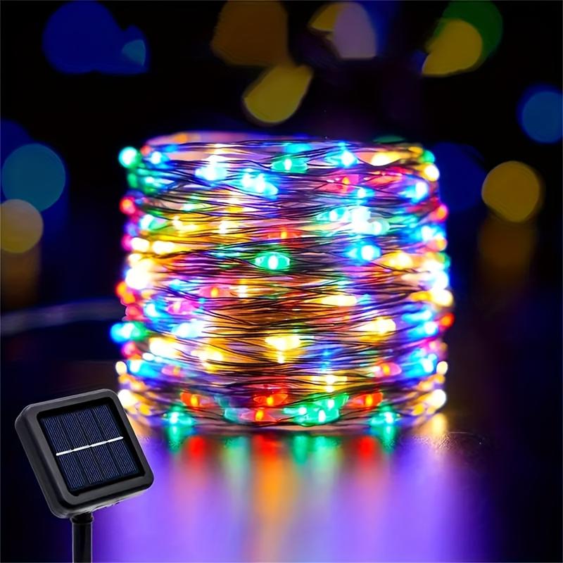 Dây Đèn Cổ Tích Năng Lượng Mặt Trời, 50 / 100 / 150 / 200 / 300LED, Với 8 Chế Độ Chiếu Sáng, Đèn Dây Dây Đồng, Ngoài Trời, Hoàn Hảo Cho Quà Tặng Giáng Sinh, Văn Phòng Ngày Lễ, Phòng Ngủ, Khách Sạn, Tiệc Tùng, Trang Trí Nhà Hàng, Có Sẵn Trong 1 Cái 6