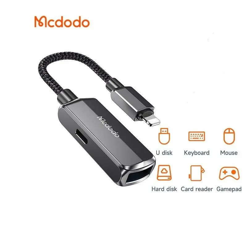 Mcdodo 2 in 1 USB to iPhone OTG Converter Flash Drive Fast Charging For iPhone Adapter Alloy