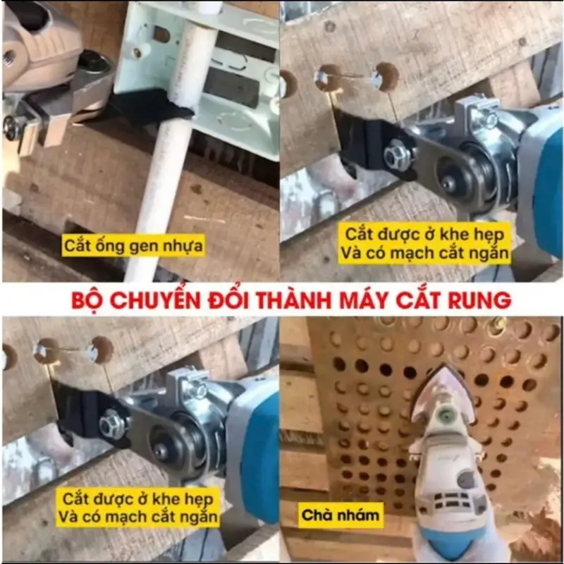 Máy cắt rung, bộ chuyển đổi máy cắt thành máy cắt rung tặng kèm luoi cưa và đầu chà nhám Máy cắt chuyển đổi ngắn, dùng để cắt kim cươnġ. 3