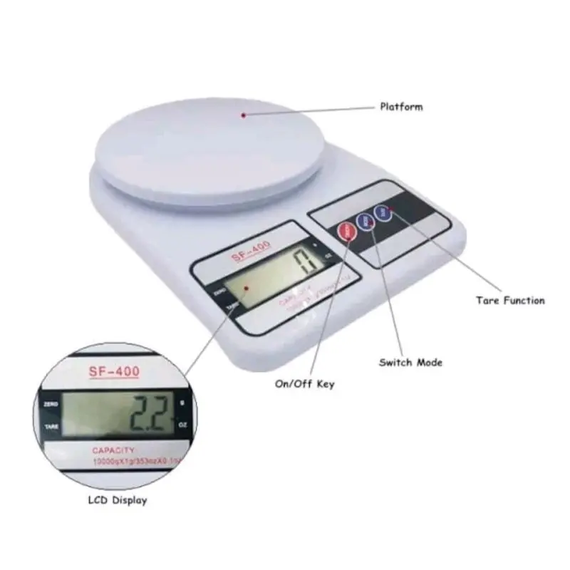 Timbangan Dapur Digital 10kg Akurat 1 Gram LCD Display 13mm Kaca Premium Hemat Baterai Cocok untuk Baker Chef Catering Perhiasan