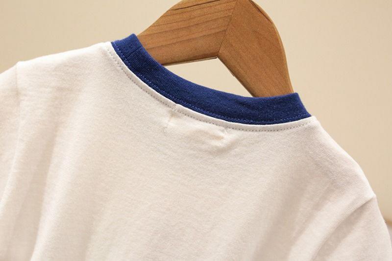 Product Introduction of Áo Thun Tay Ngắn Cho Trẻ Em, 100% Cotton, Mới, Hoạt Hình, Đẹp Trai, Trẻ Mới Biết Đi, Bé Trai, Thêu Máy, Màu Tương Phản, Thời Trang, Mùa Hè 7