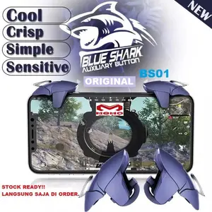 Blue Shark ORIGINAL BLUE SHARK TRIGGER L1 R1 JOYSTICK CONTROLLER PUBG FF CDOM Gamepad Game Accessories Wireless BS01